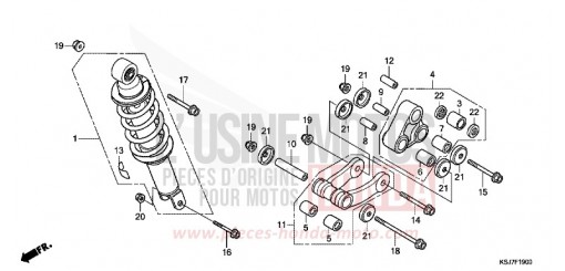 KISSEN, HINTEN CRF100FC de 2012